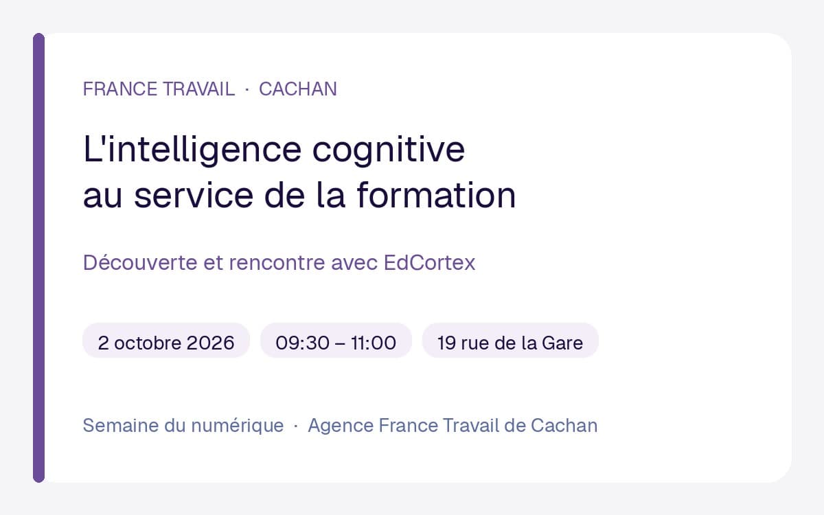 Meet EdCortex in Cachan: cognitive intelligence for training